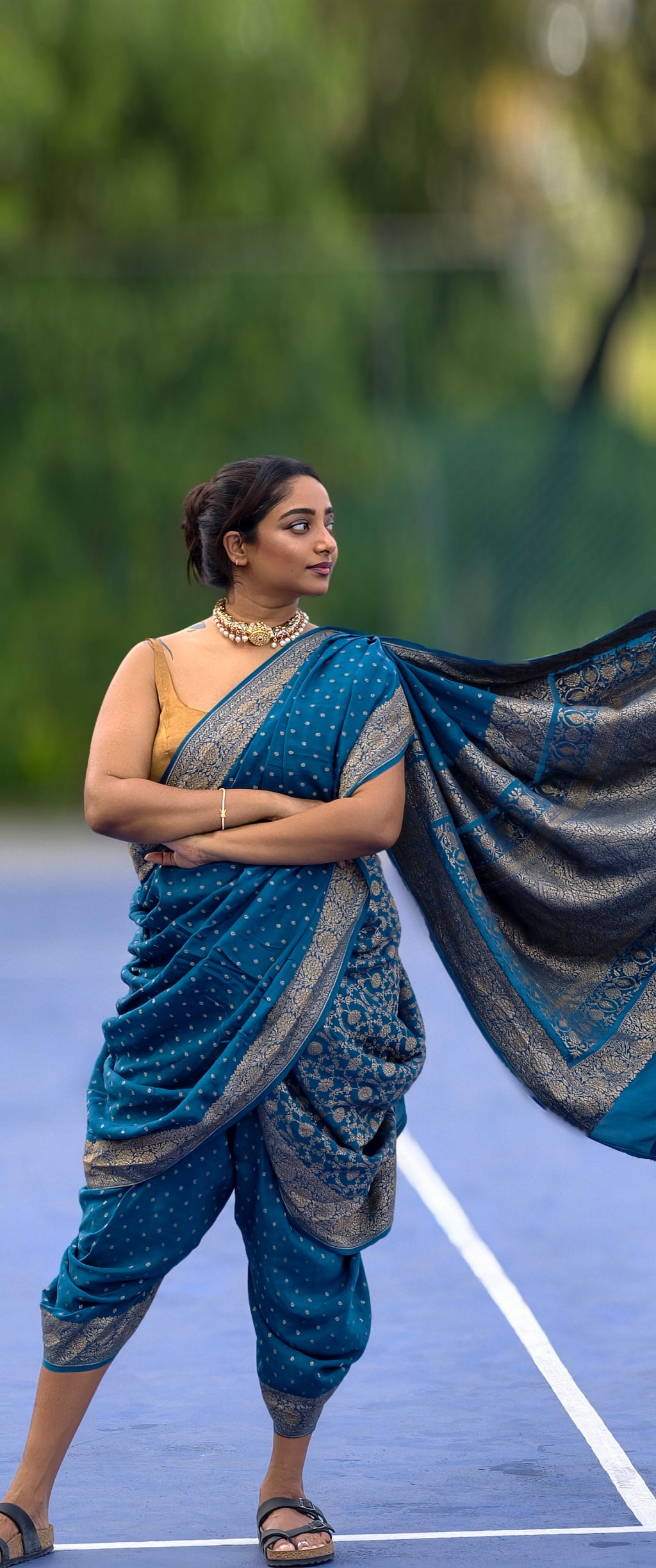 Georgette handloom banarasi - blue