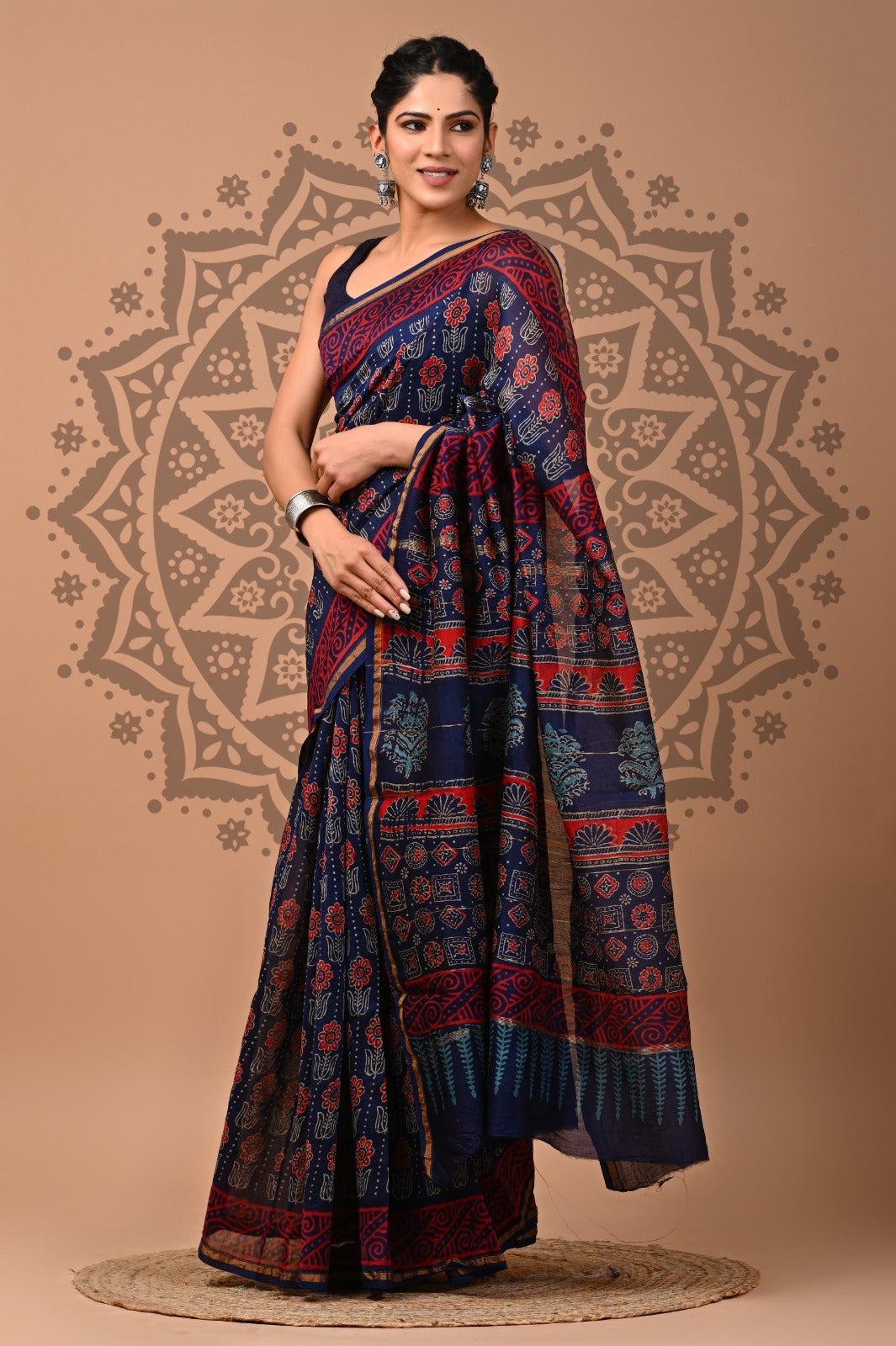 Chanderi Silk Handloom Saree - Bold prints