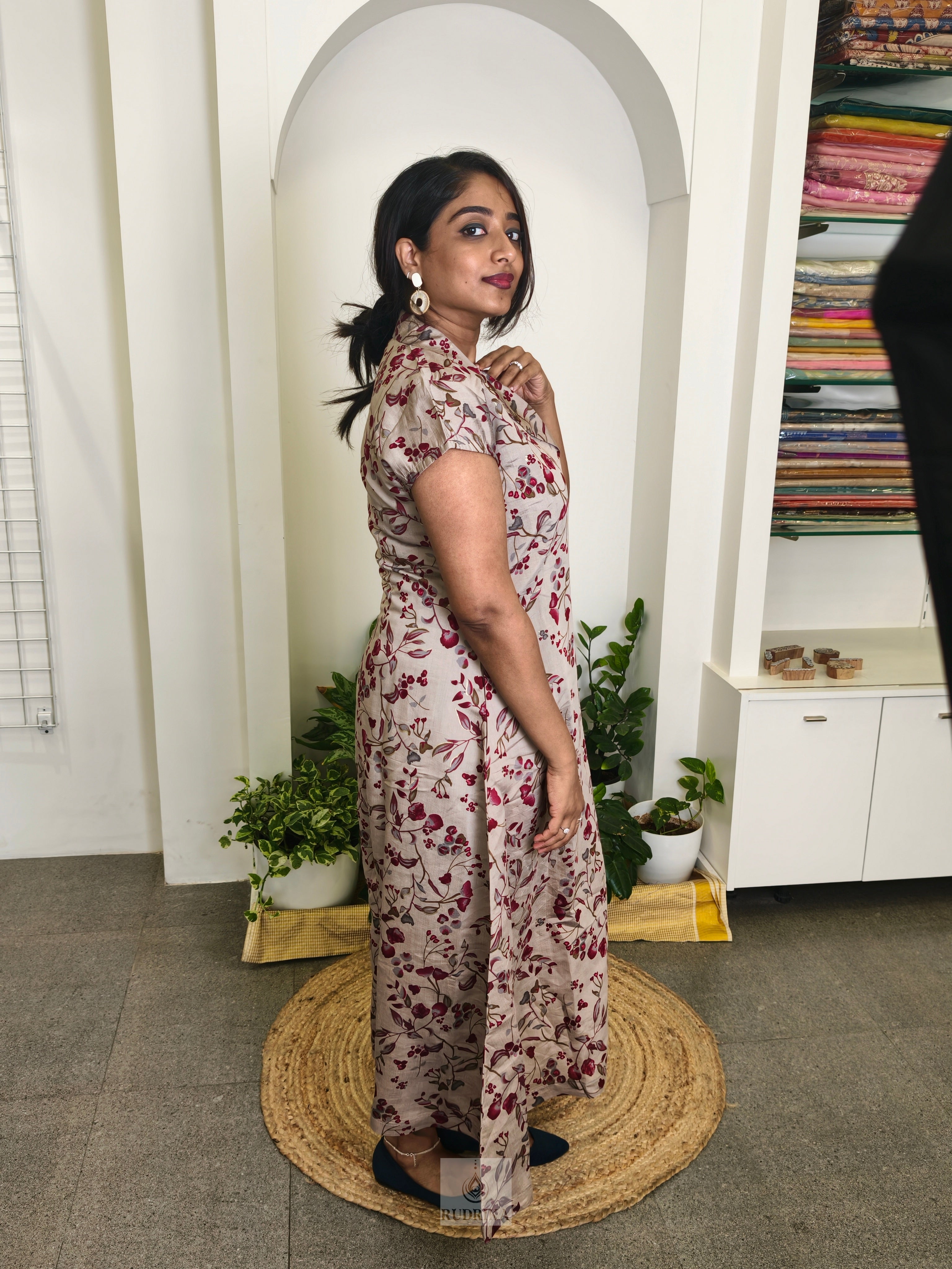 Midi dress - Ash and Maroon