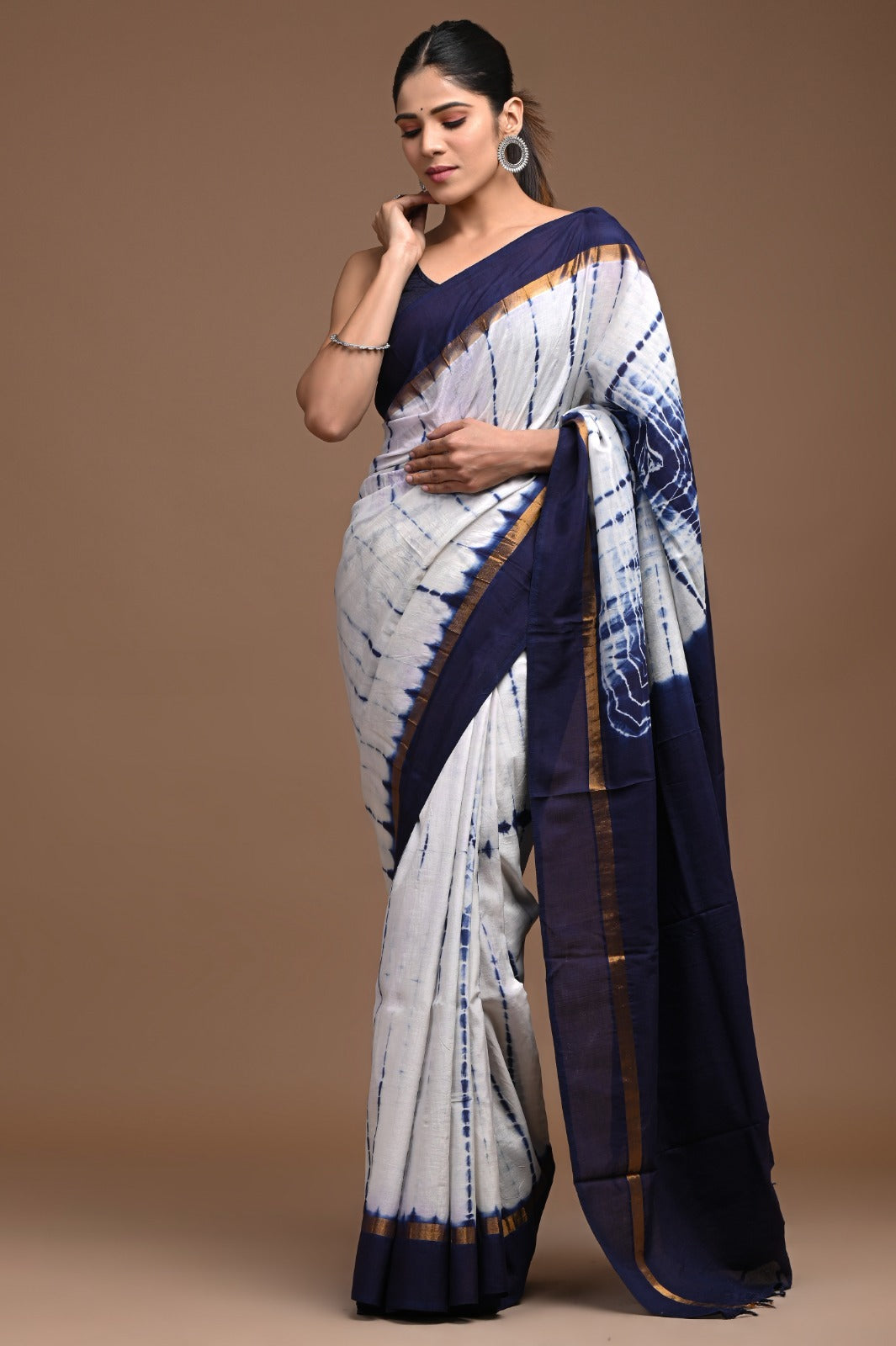Assam silk with Indian Shibori patterns