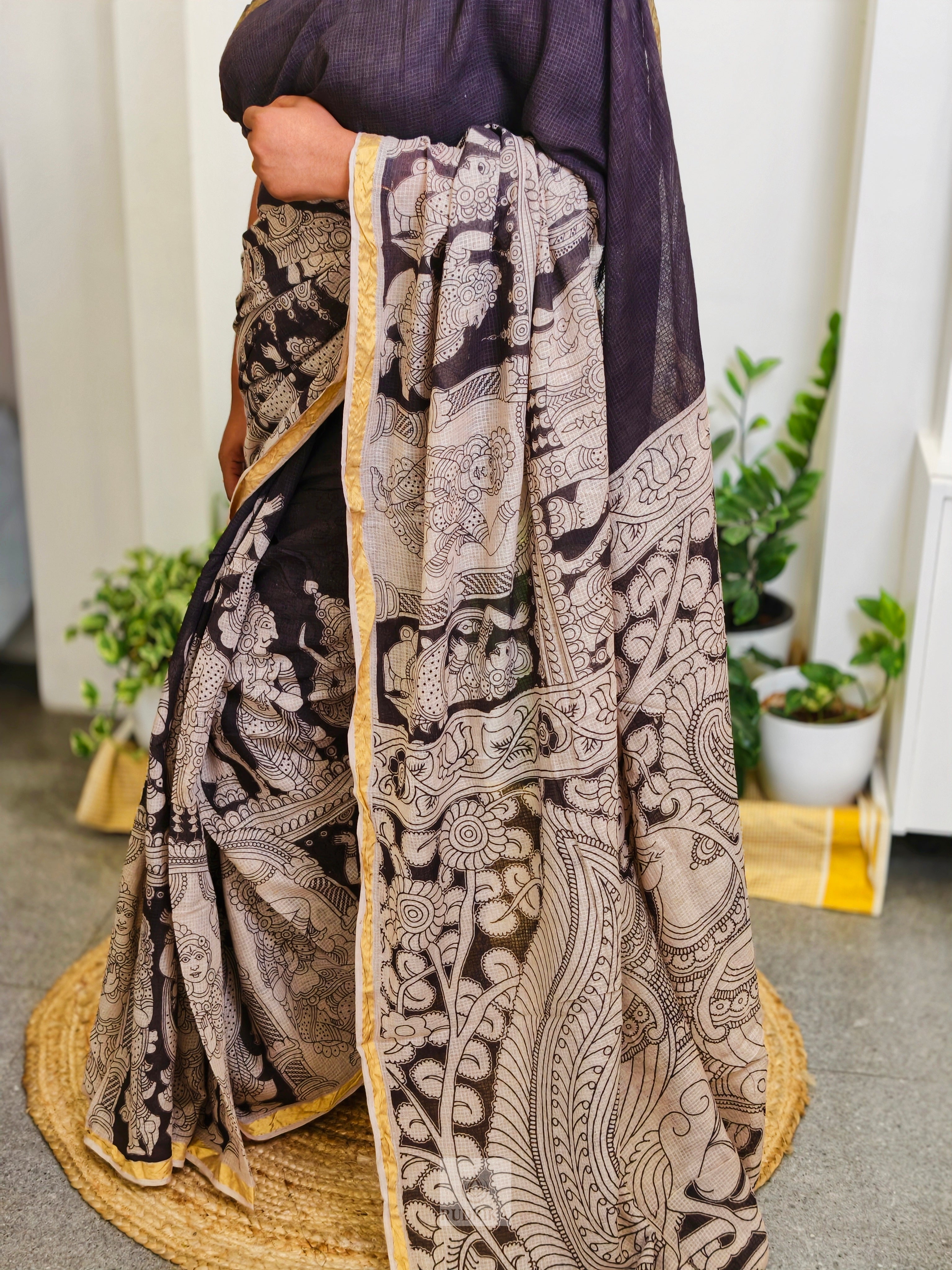 Kalamkari Kota Doria Saree